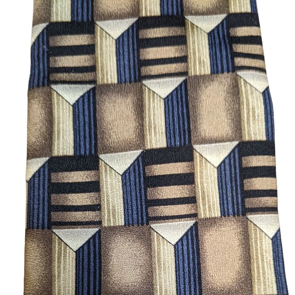 George Machado 100% Silk Men's Neck Tie Geometric 57"  Made‎ In U.S.A. - Picture 2 of 6